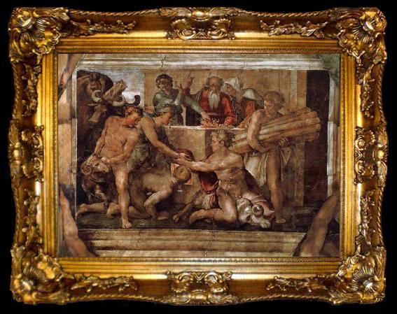 framed  Michelangelo Buonarroti The victim Noachs, ta009-2